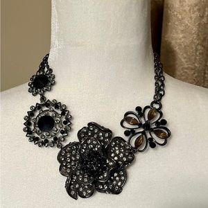 Bohemian Black Style Floral statement Necklace